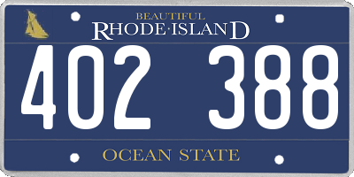 RI license plate 402388