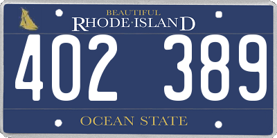 RI license plate 402389