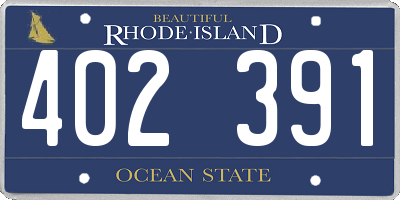 RI license plate 402391