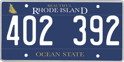 RI license plate 402392