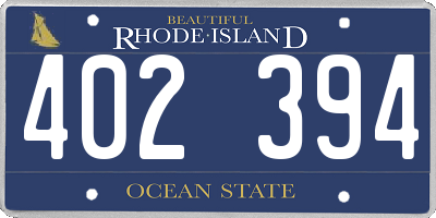 RI license plate 402394