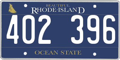 RI license plate 402396