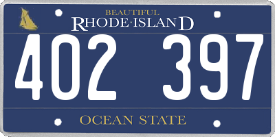 RI license plate 402397