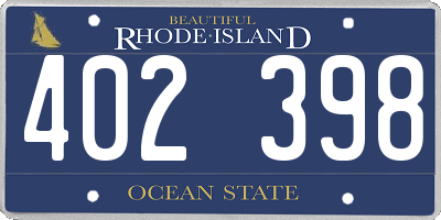 RI license plate 402398