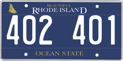 RI license plate 402401