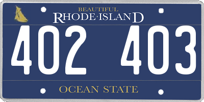 RI license plate 402403