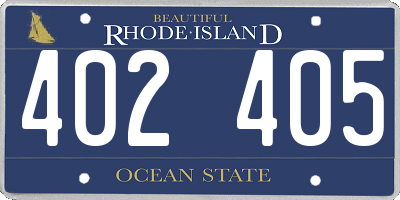 RI license plate 402405