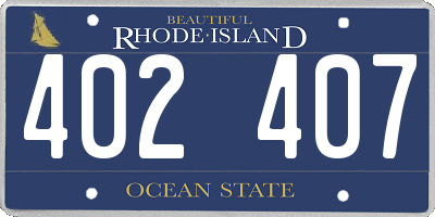 RI license plate 402407