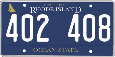 RI license plate 402408