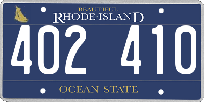 RI license plate 402410