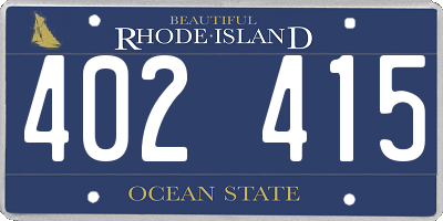 RI license plate 402415
