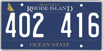 RI license plate 402416