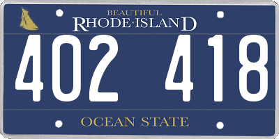 RI license plate 402418
