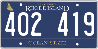 RI license plate 402419
