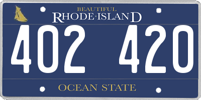RI license plate 402420