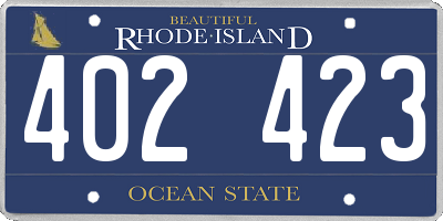 RI license plate 402423