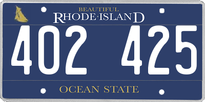 RI license plate 402425