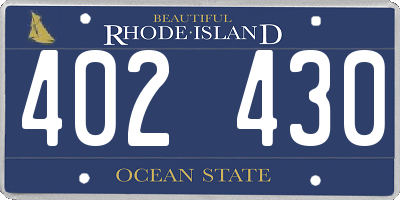 RI license plate 402430