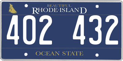RI license plate 402432