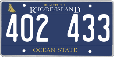 RI license plate 402433