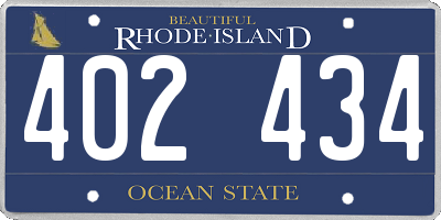 RI license plate 402434