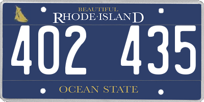 RI license plate 402435