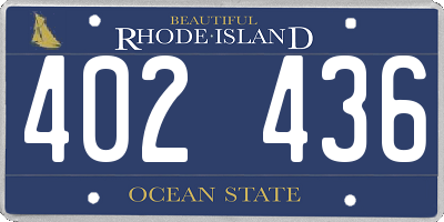 RI license plate 402436
