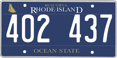 RI license plate 402437