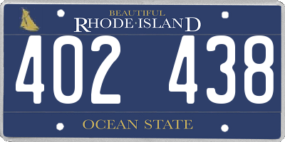 RI license plate 402438