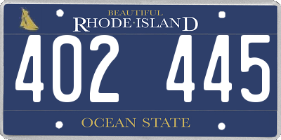 RI license plate 402445