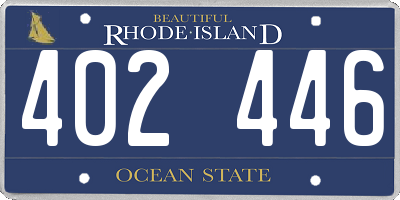 RI license plate 402446