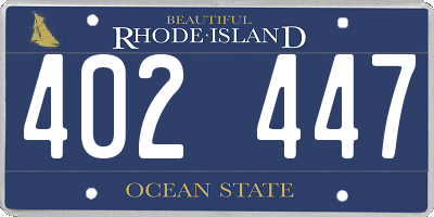 RI license plate 402447