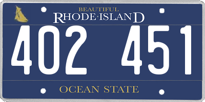 RI license plate 402451