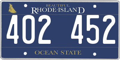 RI license plate 402452