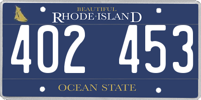 RI license plate 402453