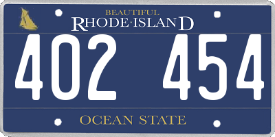 RI license plate 402454