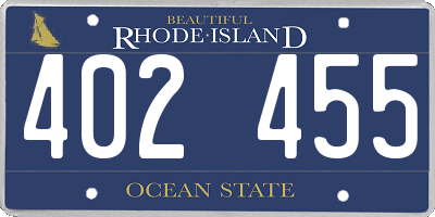 RI license plate 402455