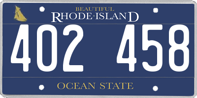 RI license plate 402458
