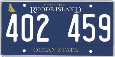RI license plate 402459