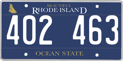 RI license plate 402463