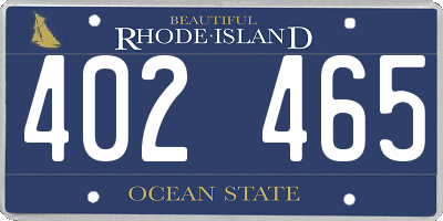 RI license plate 402465