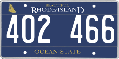 RI license plate 402466