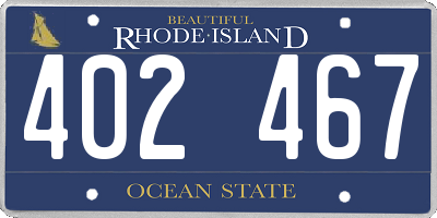 RI license plate 402467