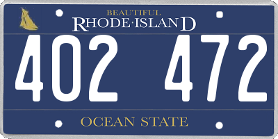 RI license plate 402472