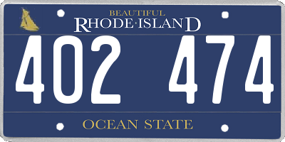 RI license plate 402474