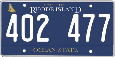 RI license plate 402477