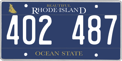 RI license plate 402487