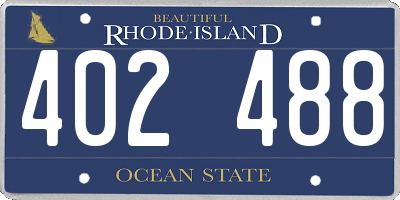 RI license plate 402488
