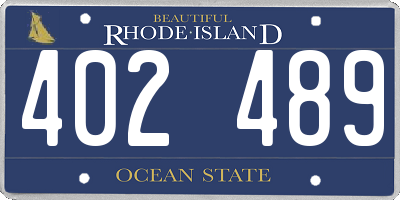 RI license plate 402489