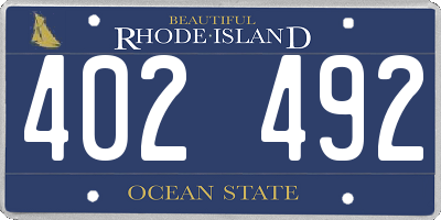 RI license plate 402492